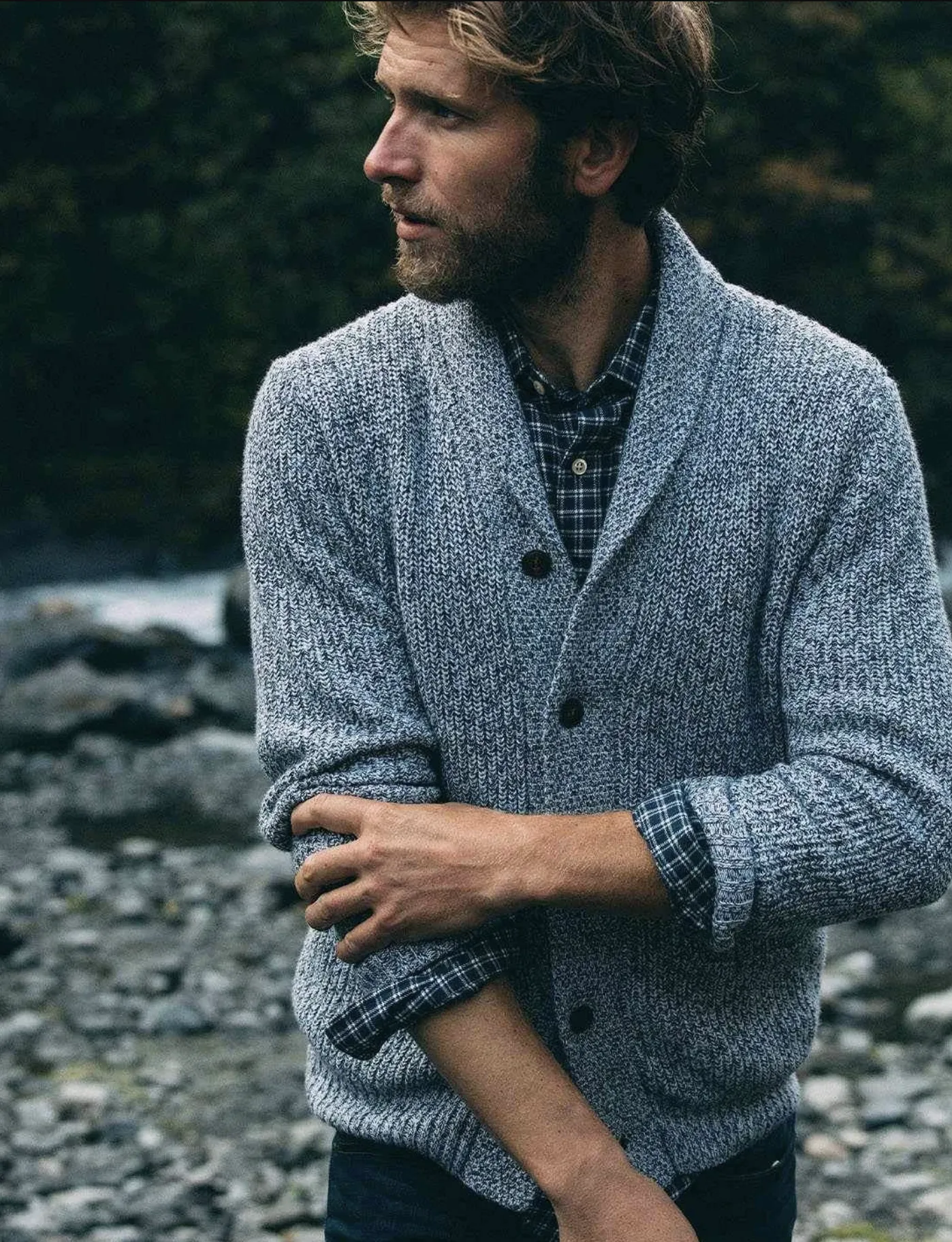 Faherty Marled Knit Cotton Cardigan