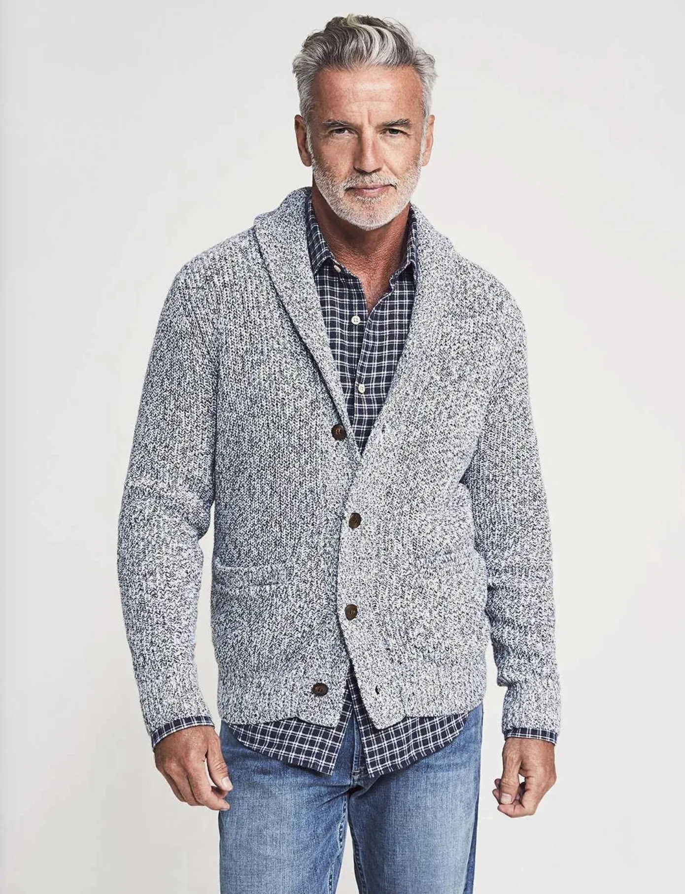 Faherty Marled Knit Cotton Cardigan