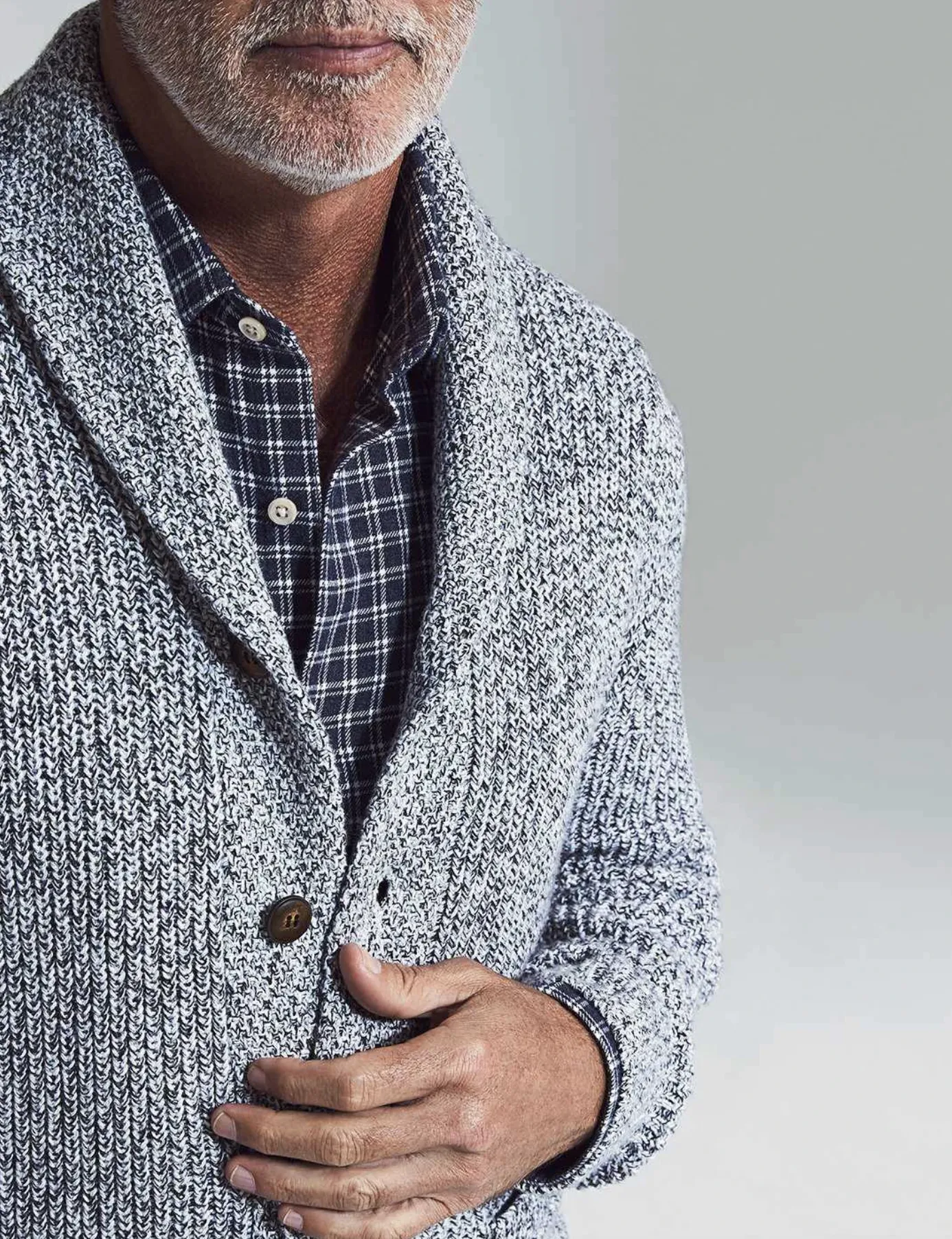 Faherty Marled Knit Cotton Cardigan