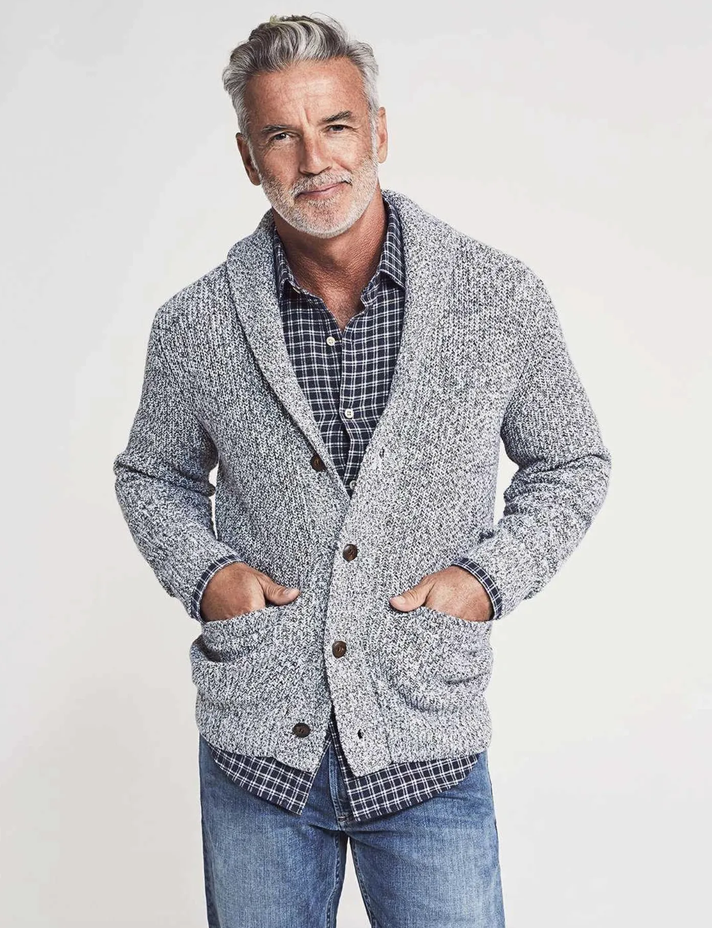 Faherty Marled Knit Cotton Cardigan