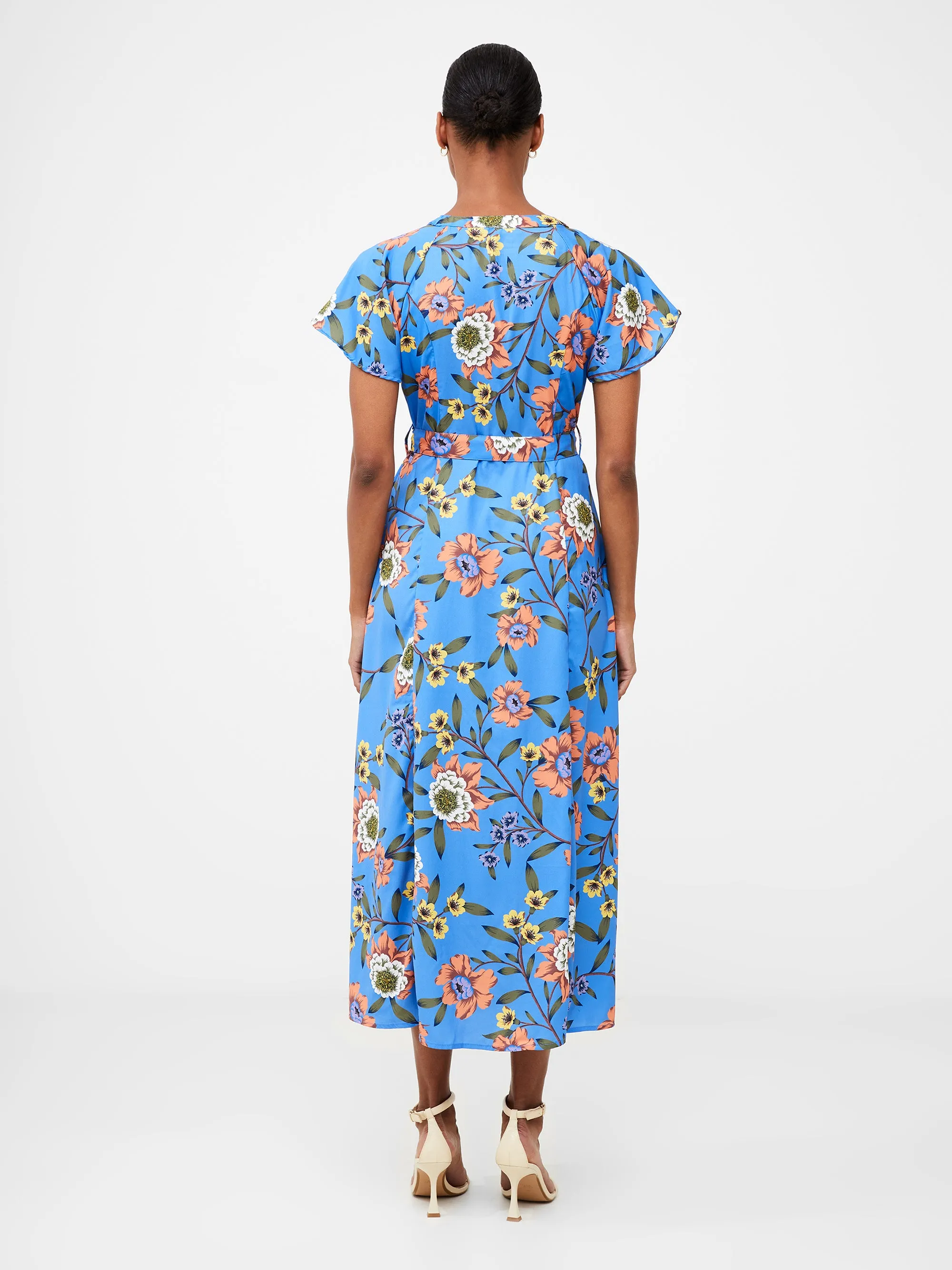 Floral Button-Through Belted Midi Dress