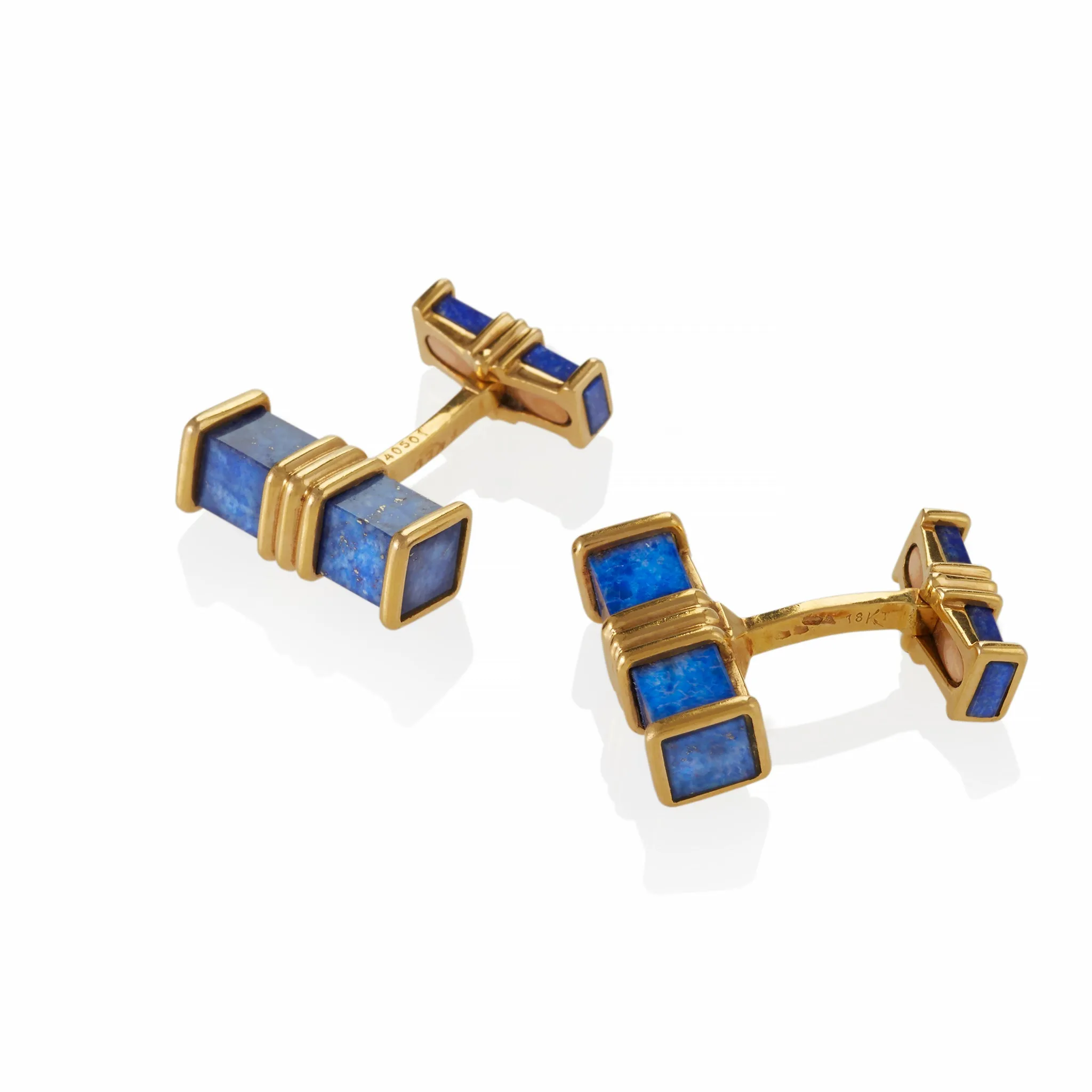 Fred Paris Lapis Lazuli Baton Cuff Links