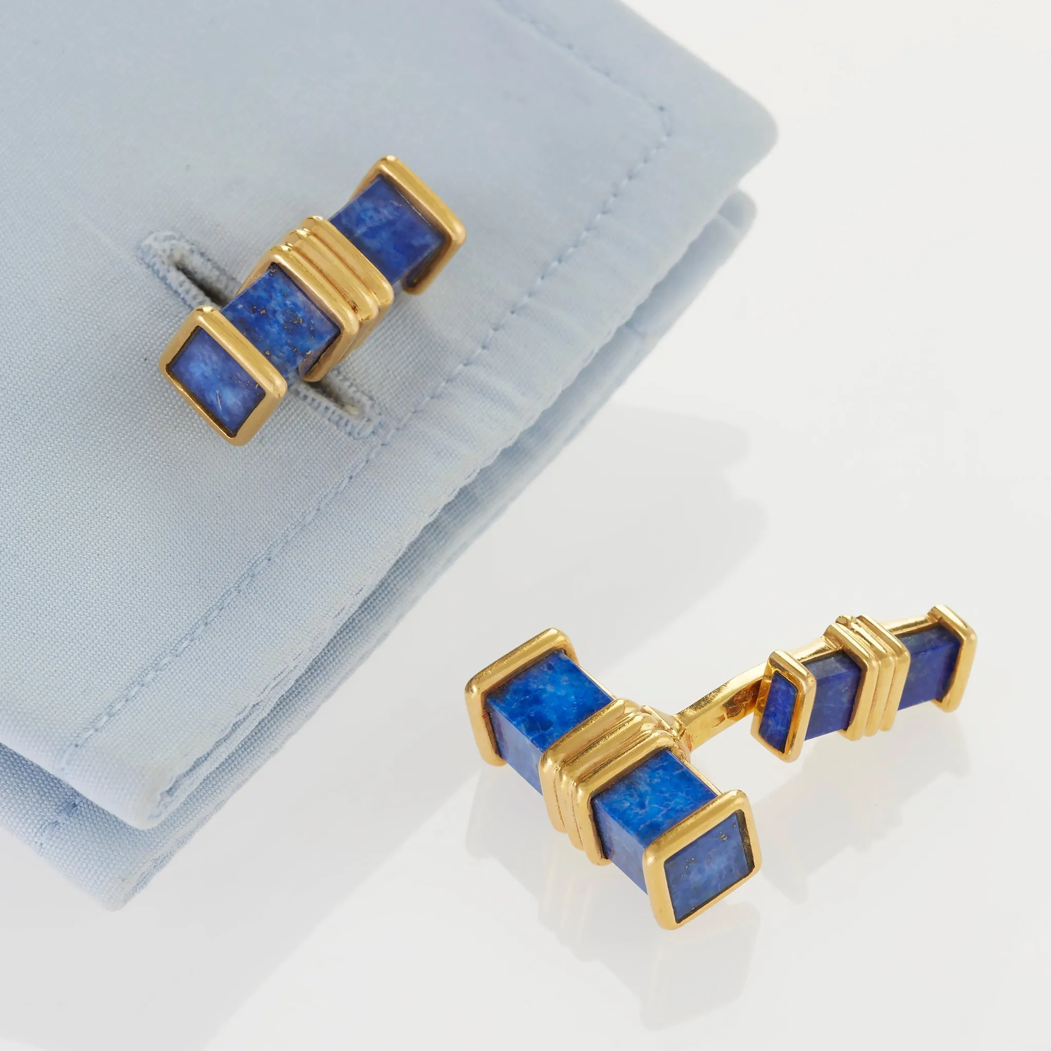 Fred Paris Lapis Lazuli Baton Cuff Links