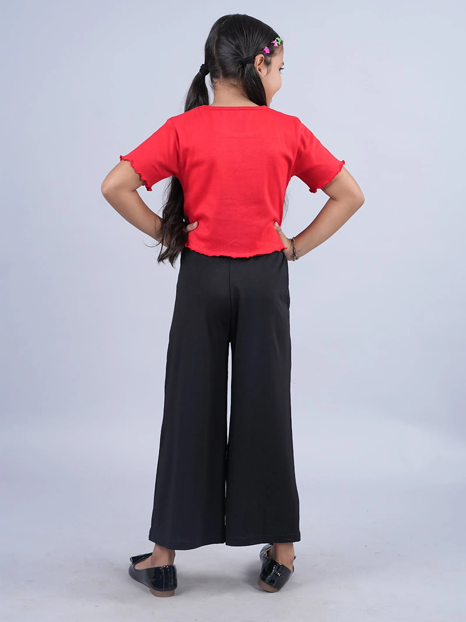 Girls Crop Tee & Wide Leg Pant Set