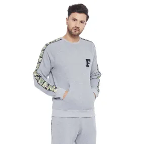 Grey Oversized Camo Taped Sweatshirt