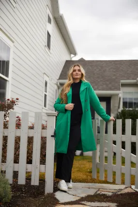 Kelly Green Trench Coat