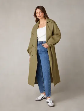 Khaki Belted Trench Coat