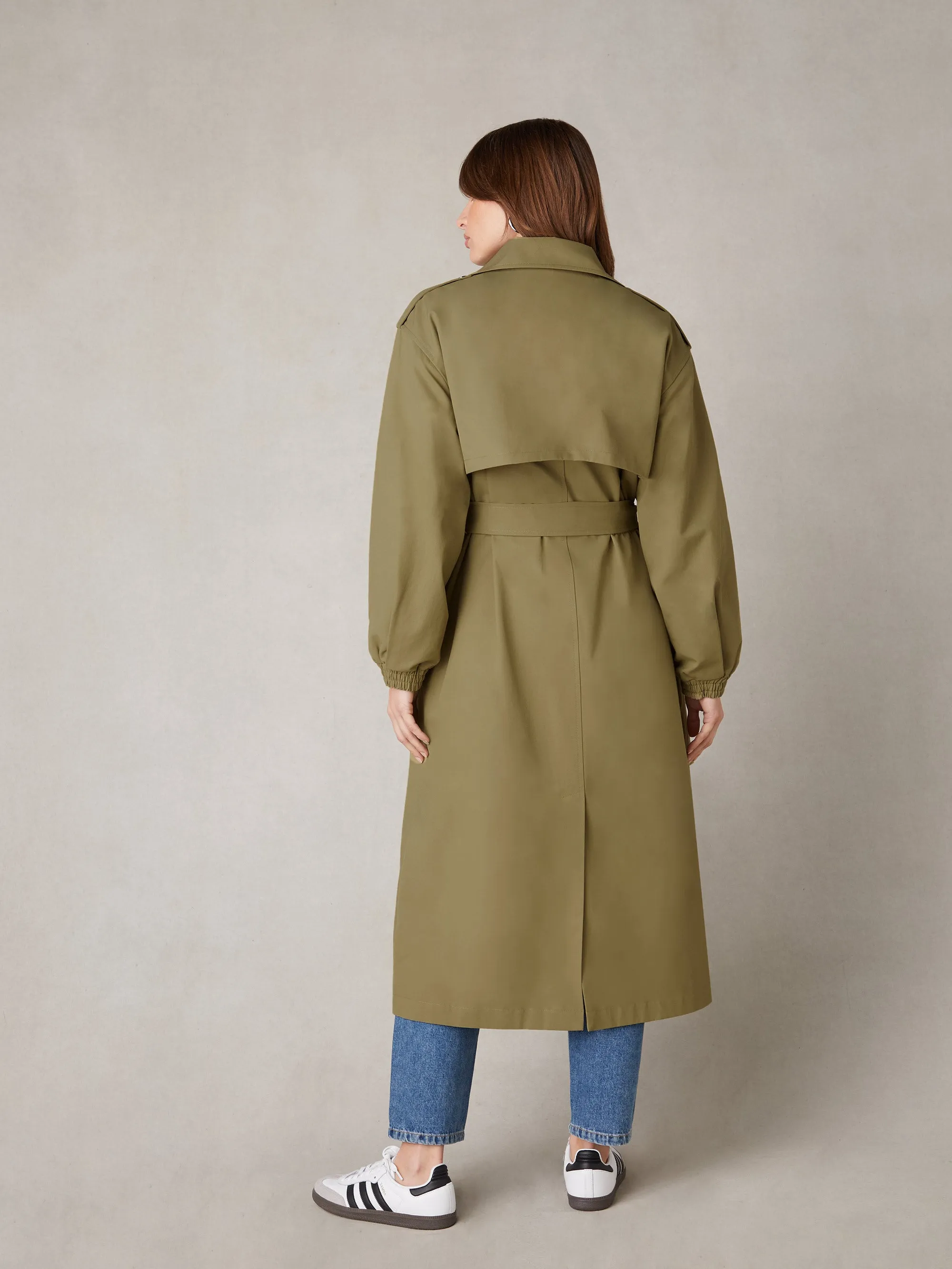 Khaki Belted Trench Coat