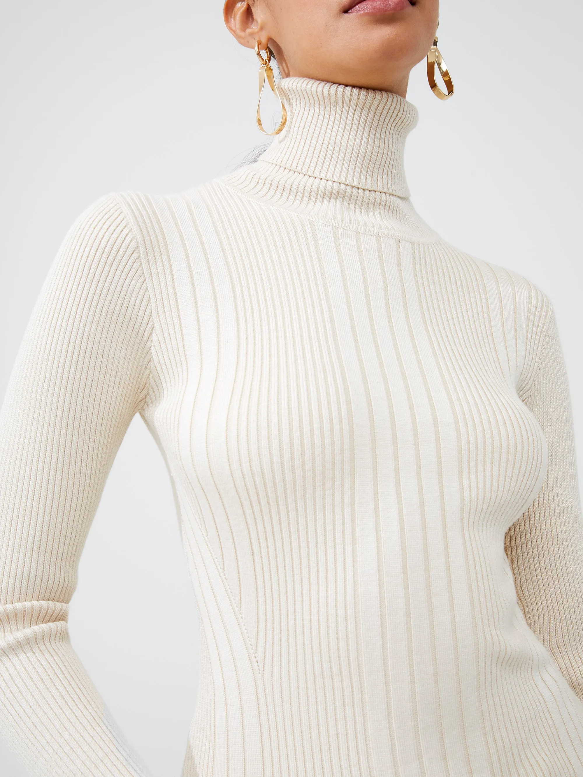 Mari Rib Knit Turtleneck Sweater