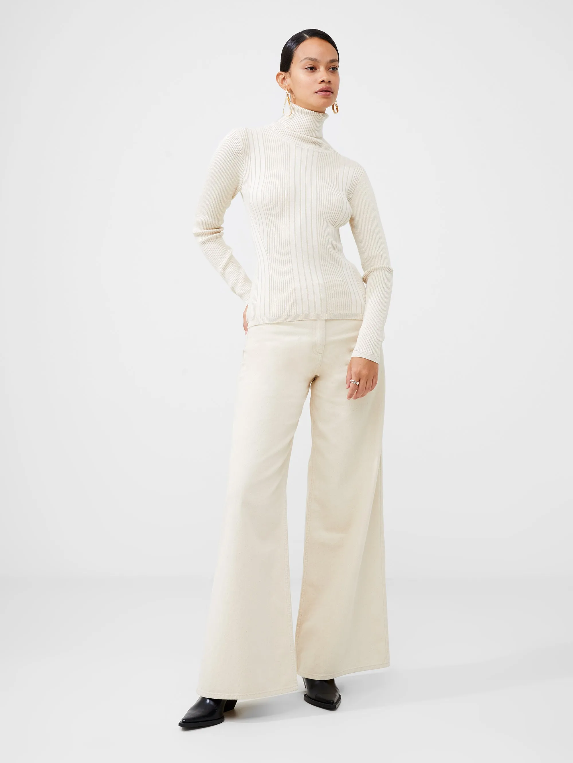 Mari Rib Knit Turtleneck Sweater