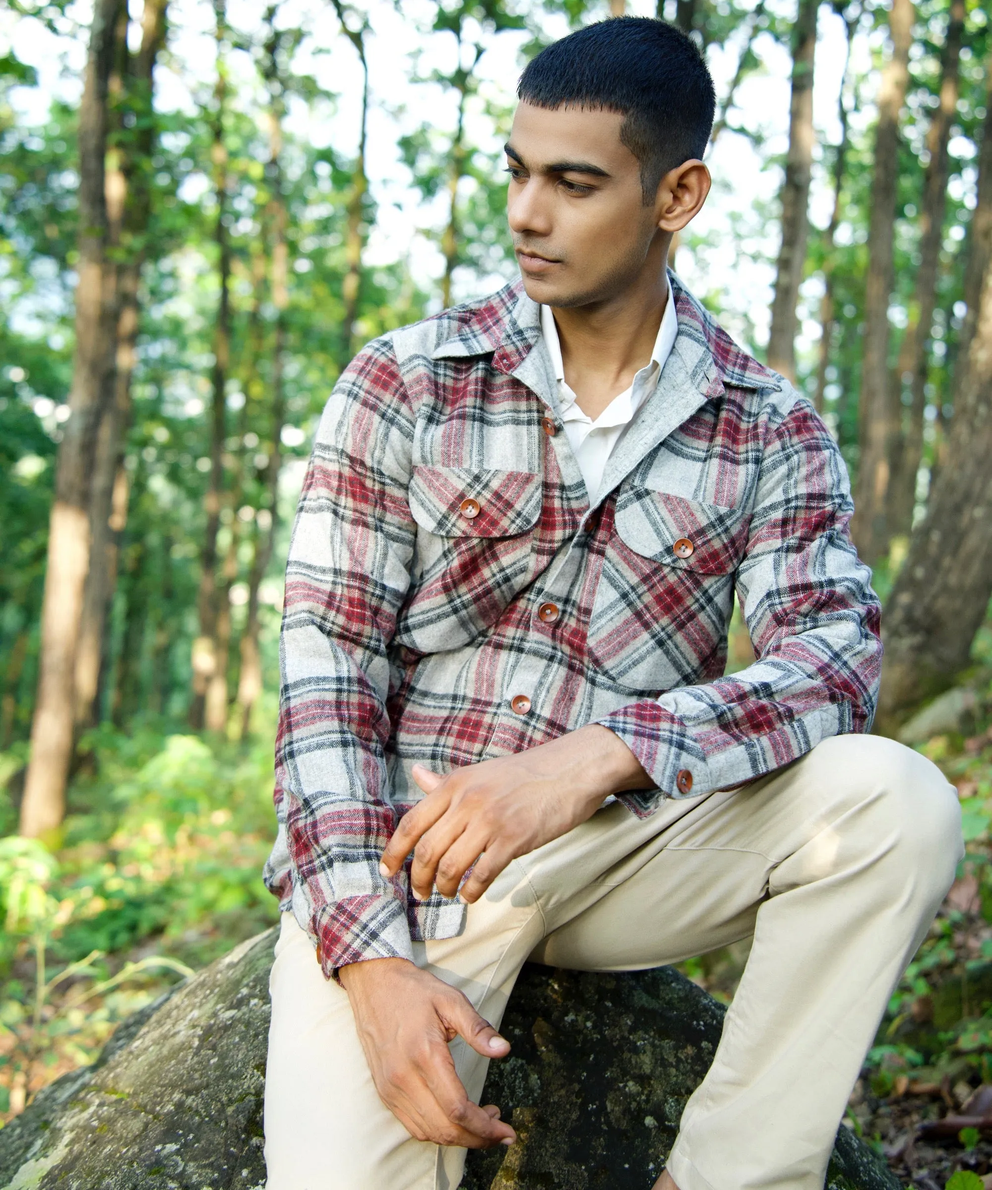 Maroon Woollen Overshirt