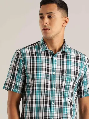 Men Checked Half Sleeve Cotton Shirt