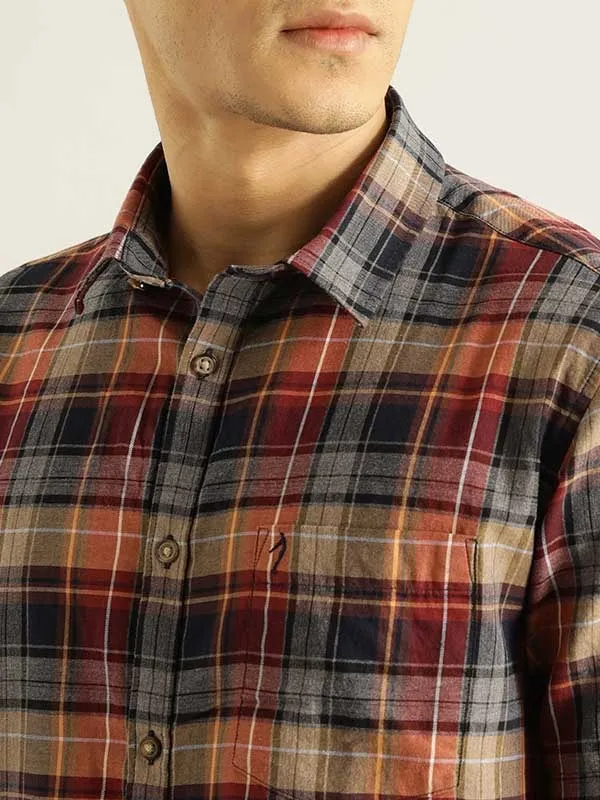 Men Checked Half Sleeve Cotton Shirt