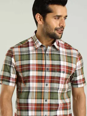 Men Checked Half Sleeve Cotton Shirt