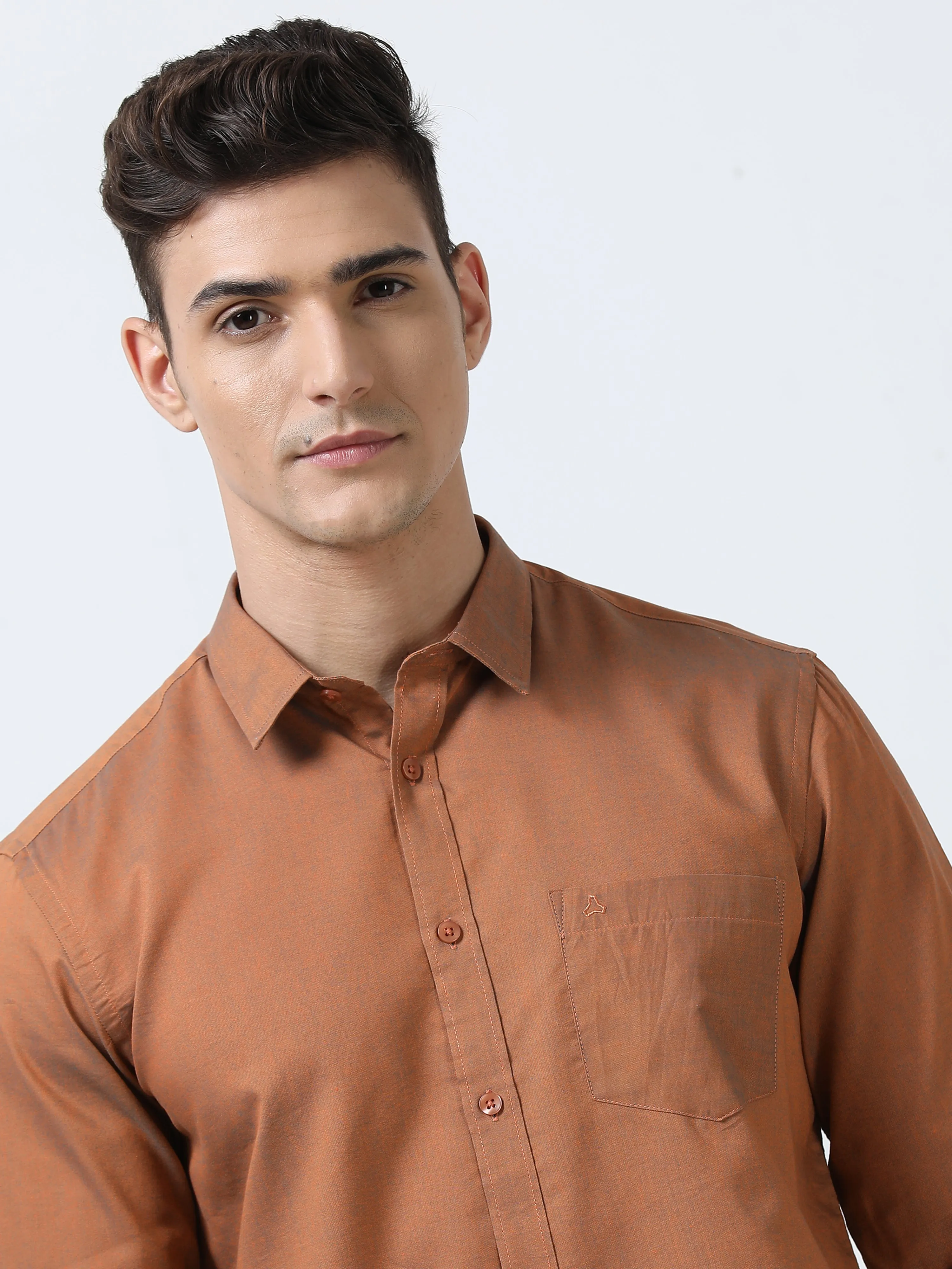 MEN'S GOLD -SOLID SLIM FIT SHIRT