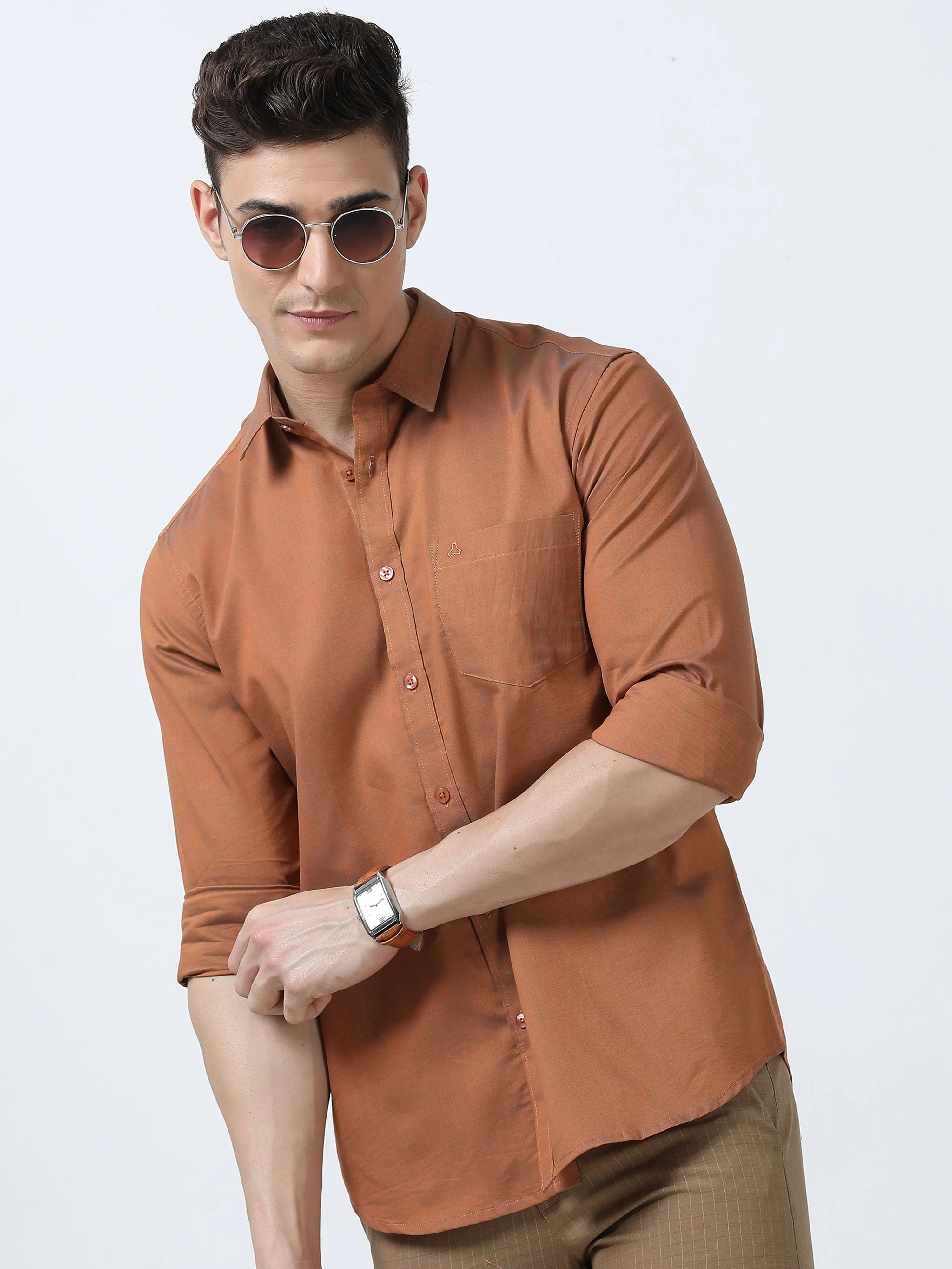 MEN'S GOLD -SOLID SLIM FIT SHIRT