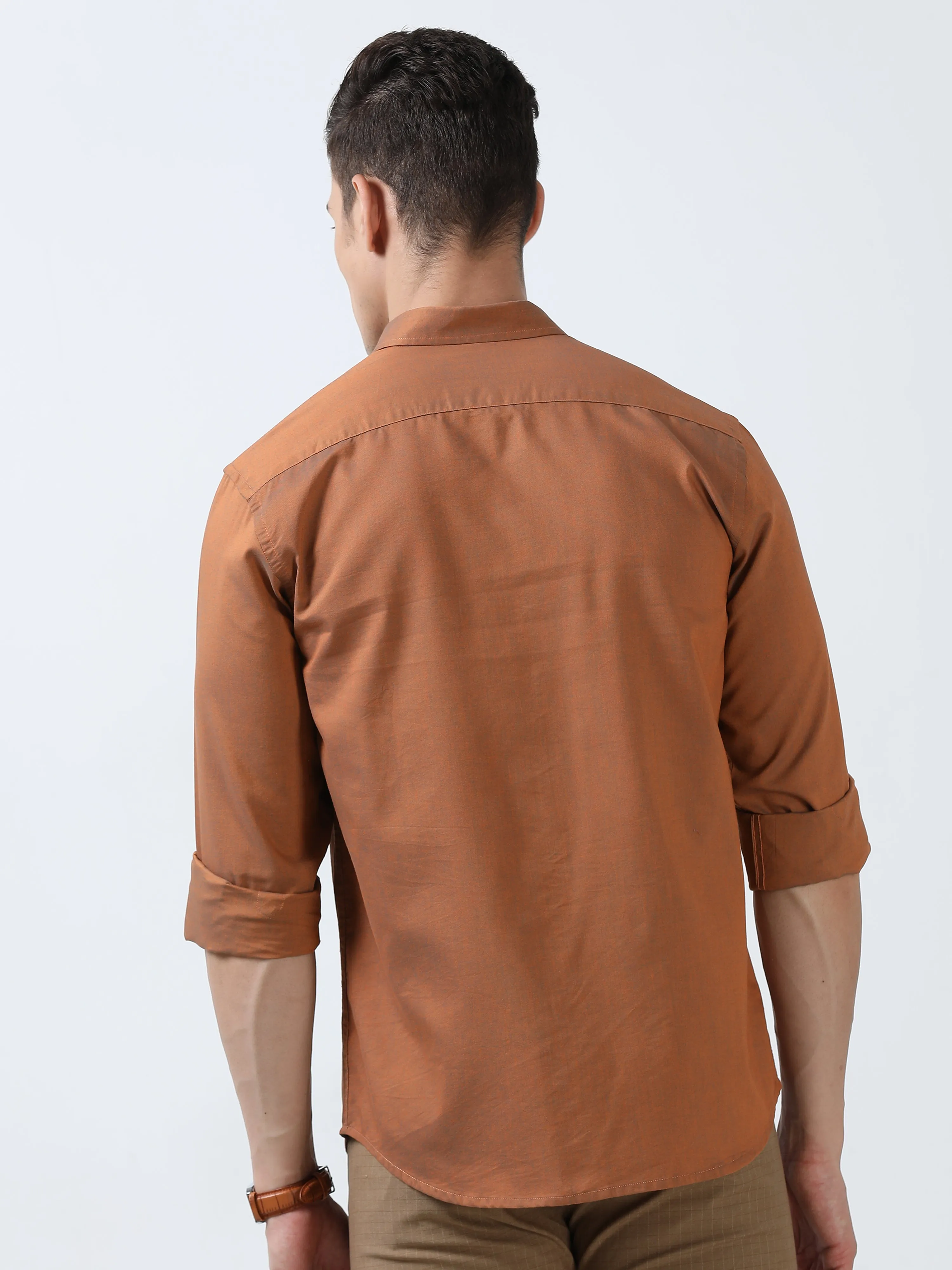 MEN'S GOLD -SOLID SLIM FIT SHIRT