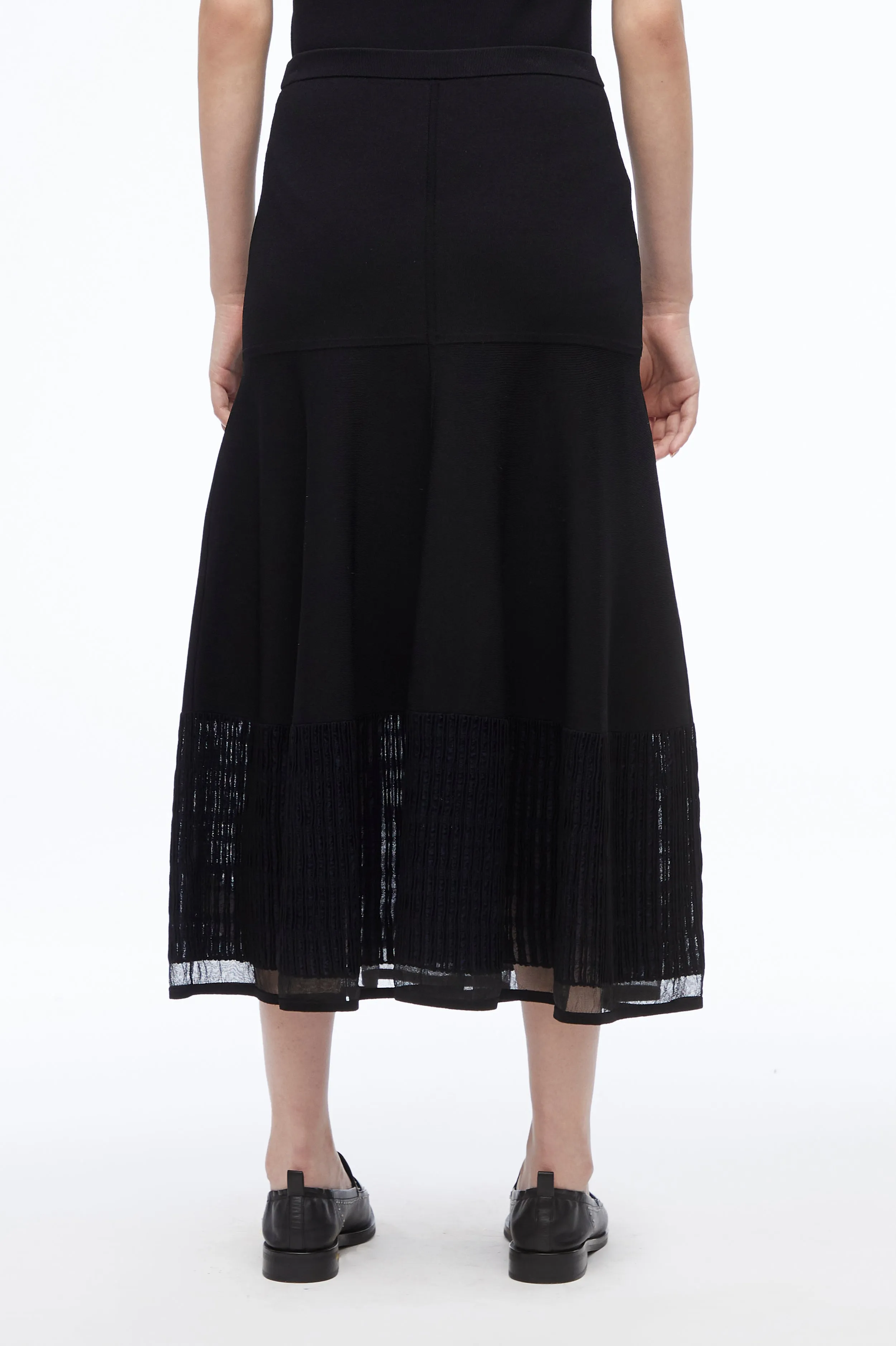 Micro Rib Ottoman Midi Skirt