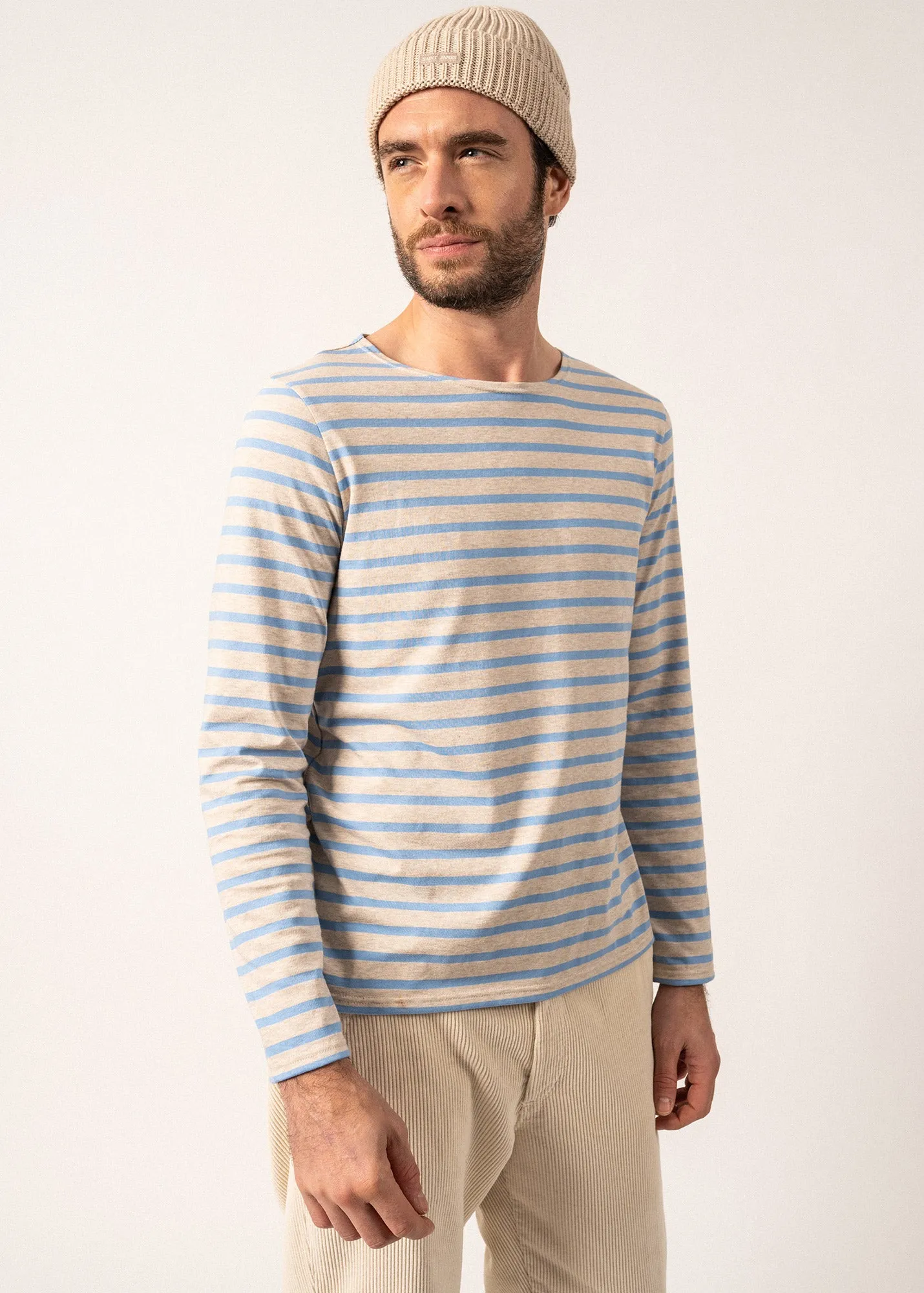 Minquiers unisex striped sailor shirt - regular fit, in light cotton (NATUREL/OXYGENE)