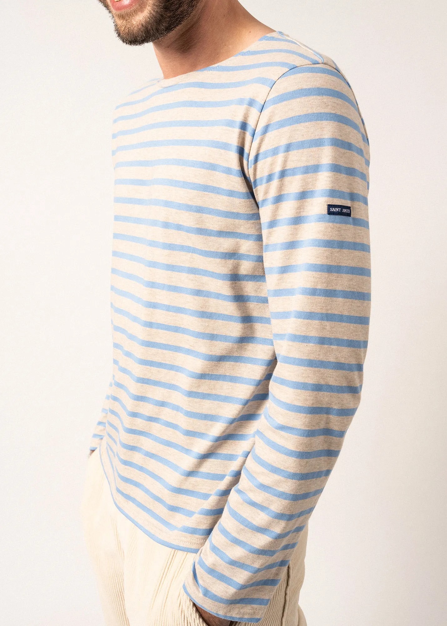 Minquiers unisex striped sailor shirt - regular fit, in light cotton (NATUREL/OXYGENE)