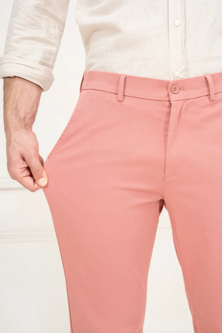 Pink Slim Fit Stretch Chino Pants