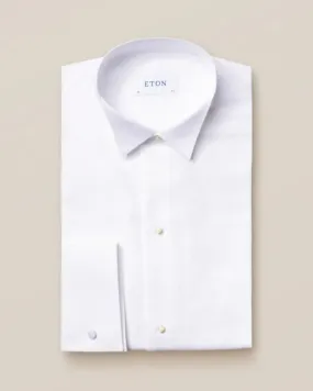 Pique White Tie Shirt | Contemporary Fit