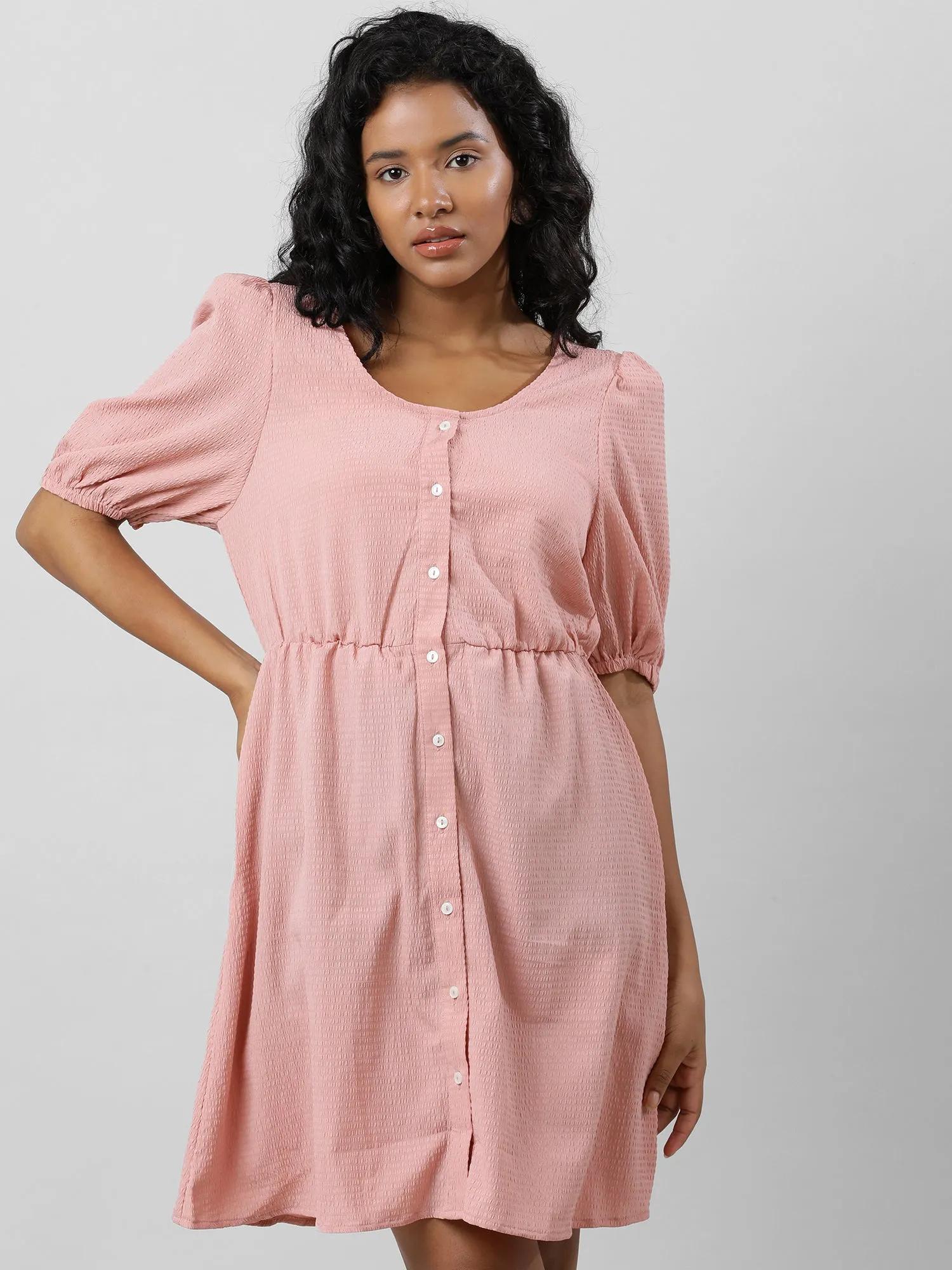 Retro Breezy Solid Dress