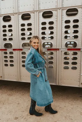 The Drover Denim Trench Coat-Large