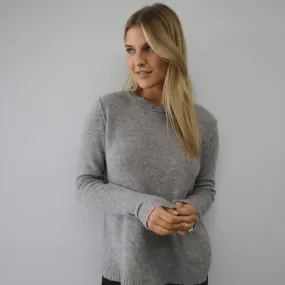 The Essential Cashmere Sweater in Light Gray