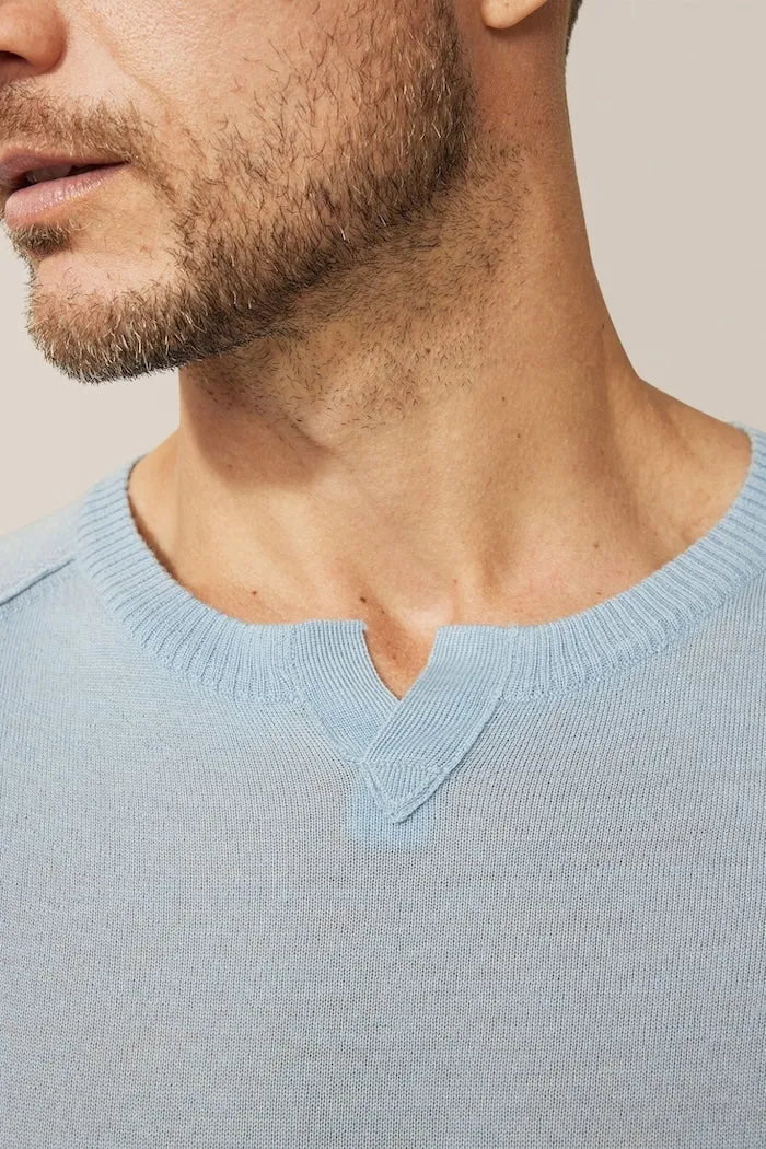 V-Notch Crew Sweater | Merino Wool