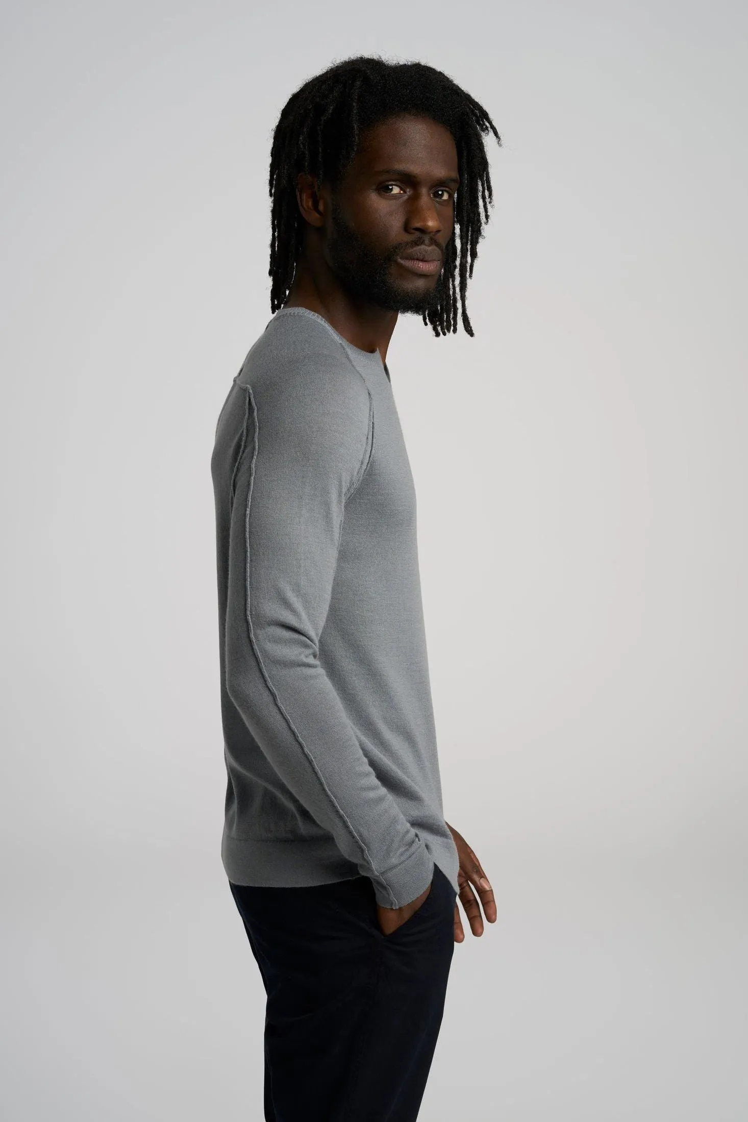 V-Notch Crew Sweater | Merino Wool