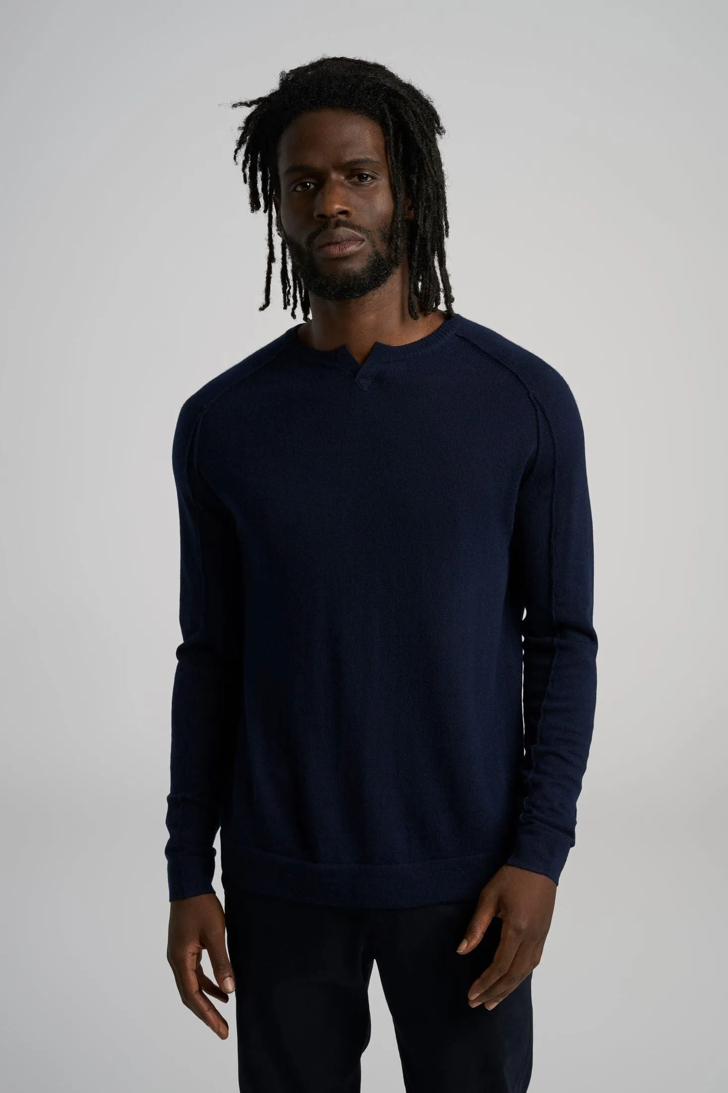 V-Notch Crew Sweater | Merino Wool