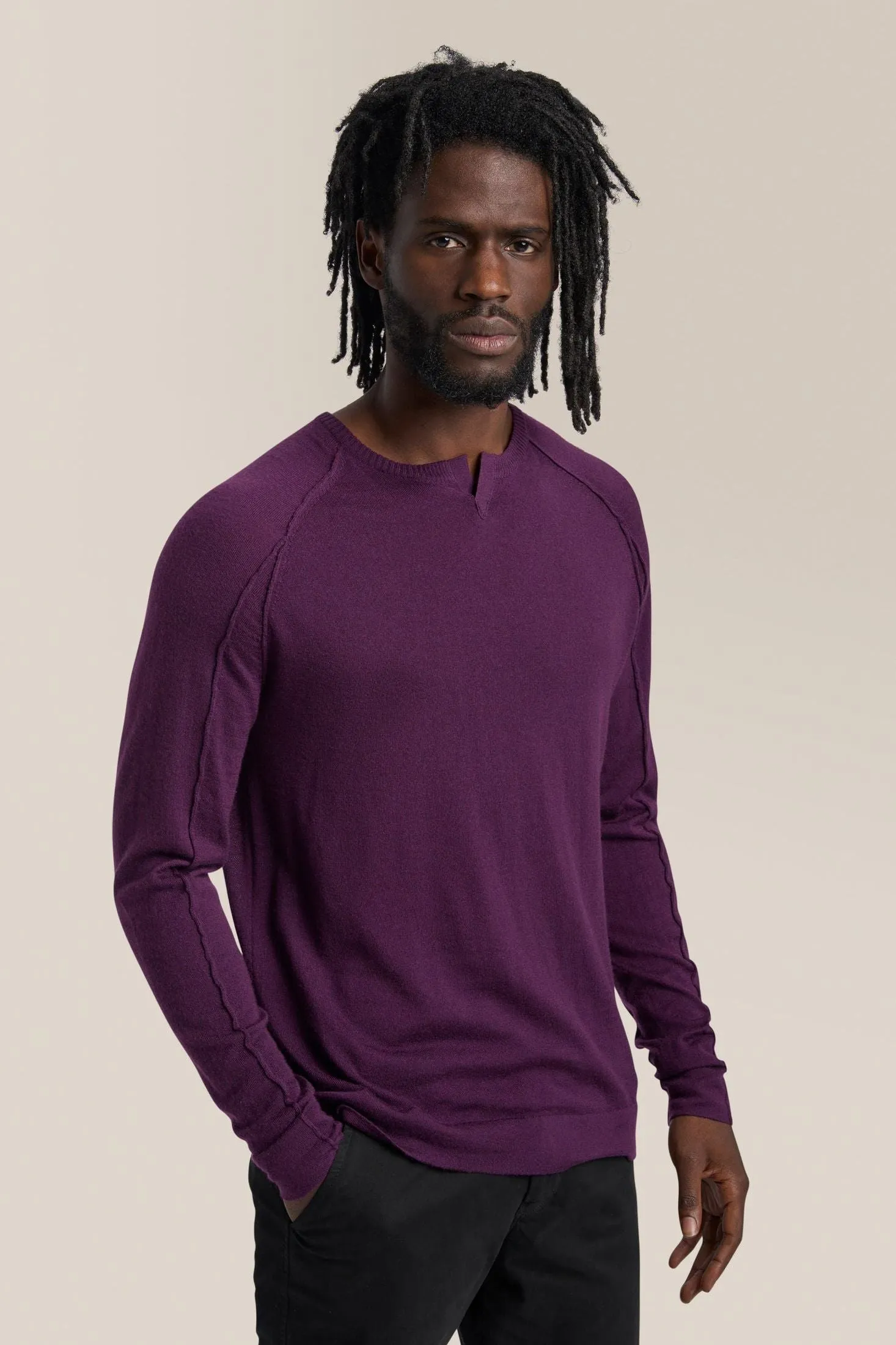 V-Notch Crew Sweater | Merino Wool