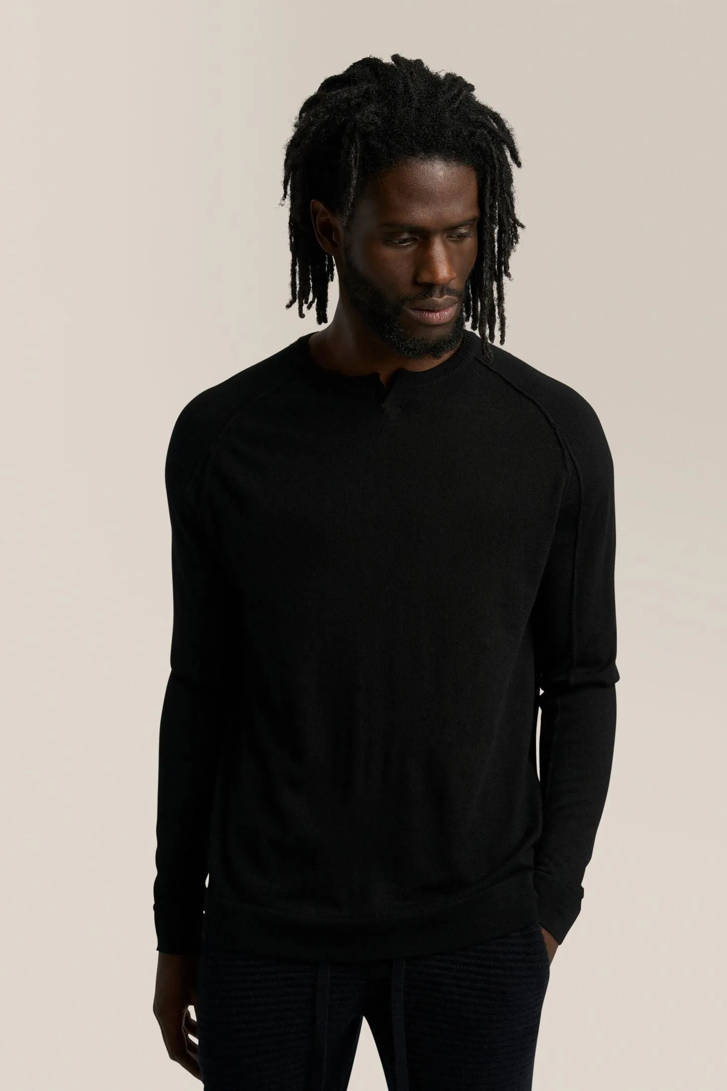 V-Notch Crew Sweater | Merino Wool