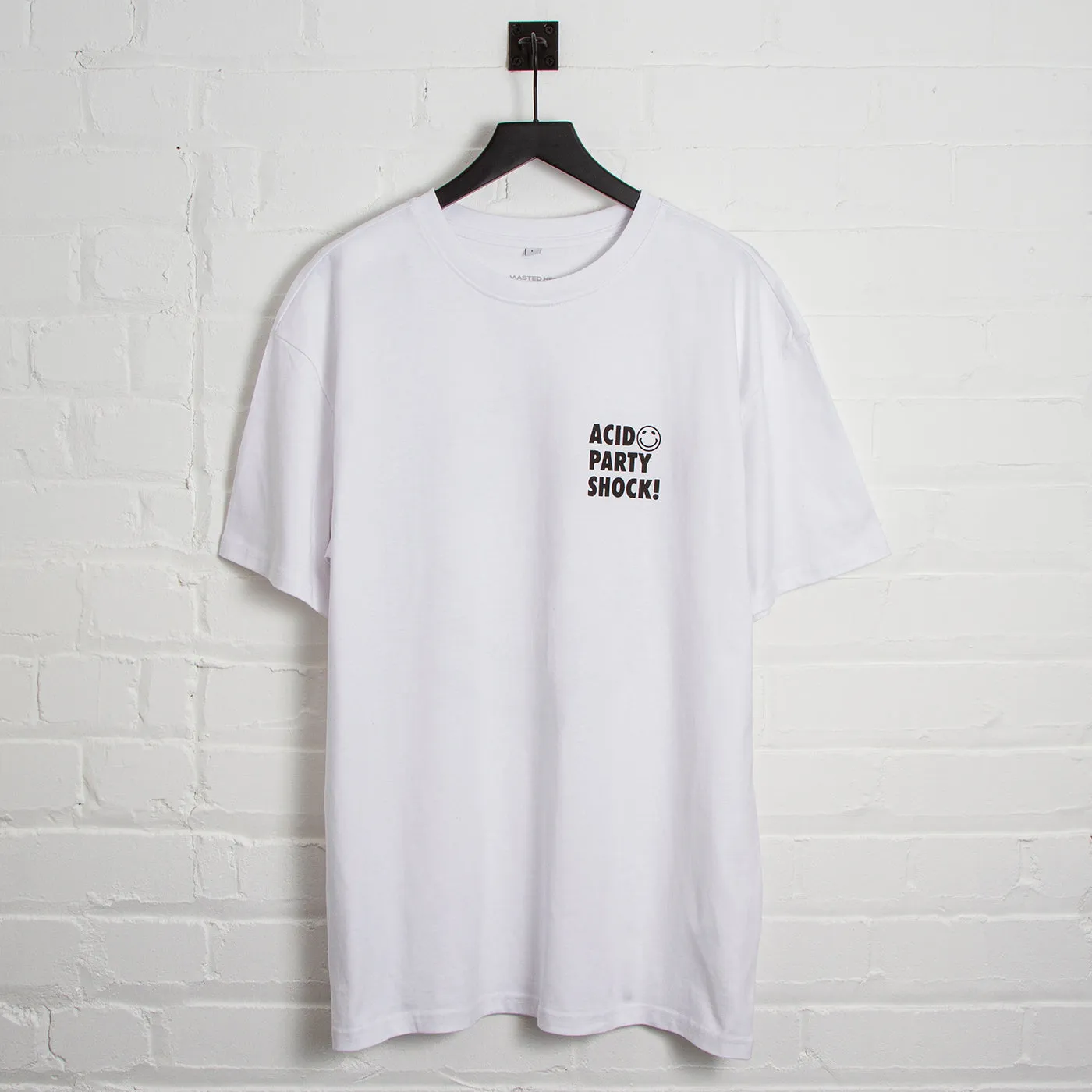 V2 Acid Party Shock  - Oversized Tshirt - White