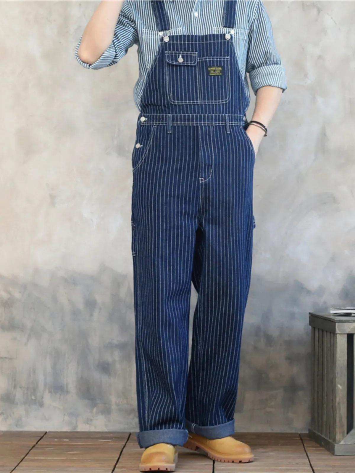 Wabash Stripe Denim Overalls