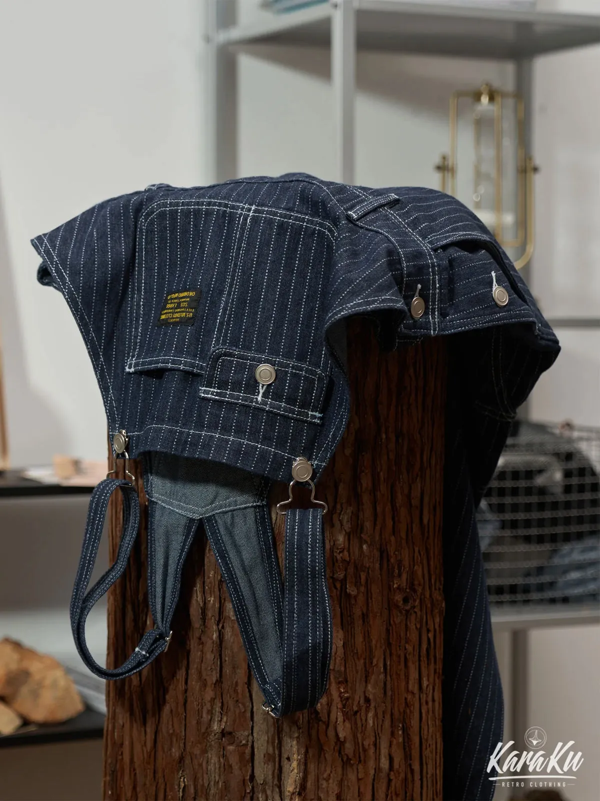 Wabash Stripe Denim Overalls