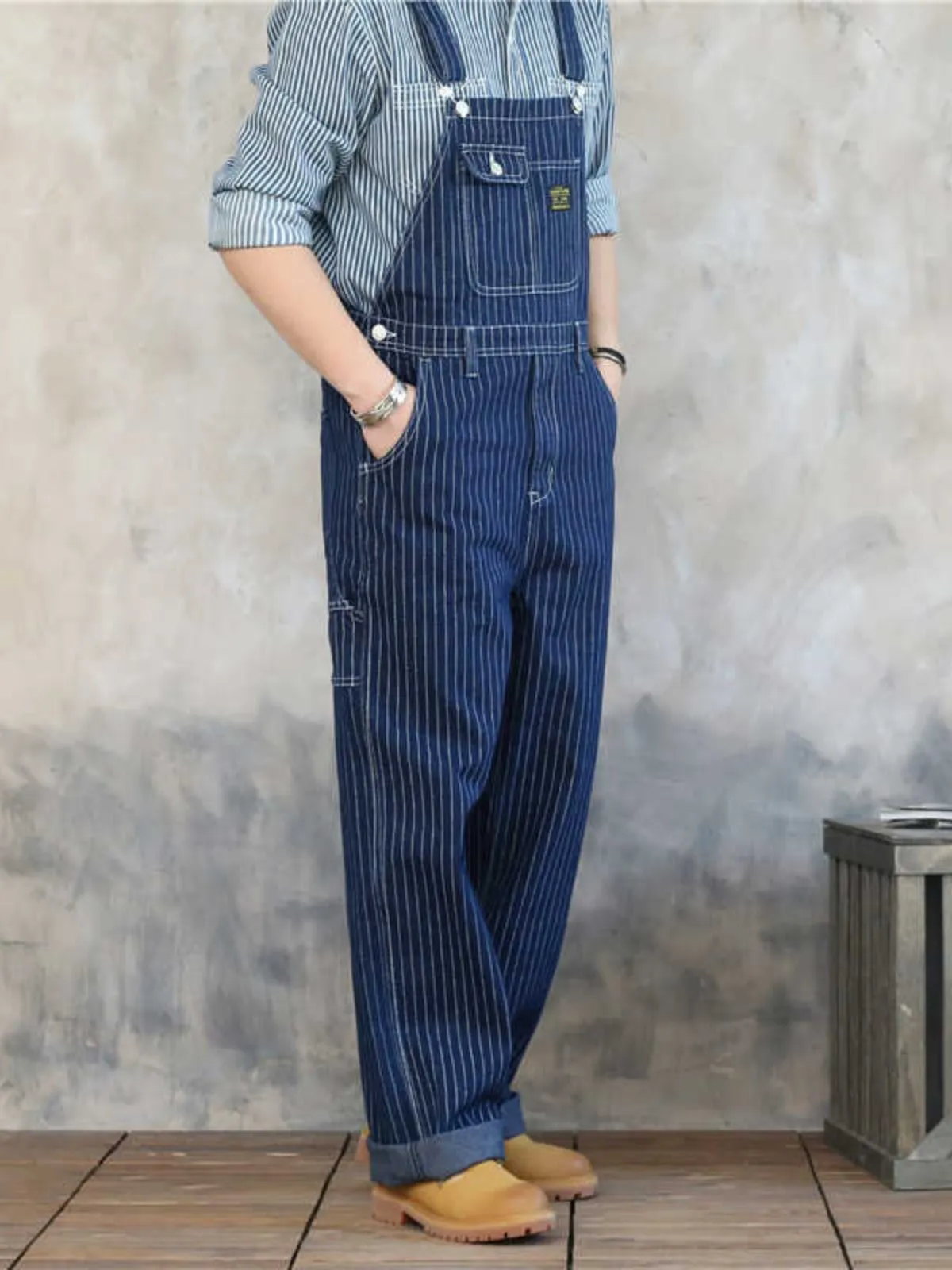 Wabash Stripe Denim Overalls