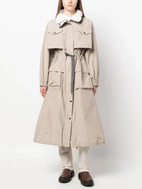 Women’s Drawstring-Waist High-Neck Trench Coat