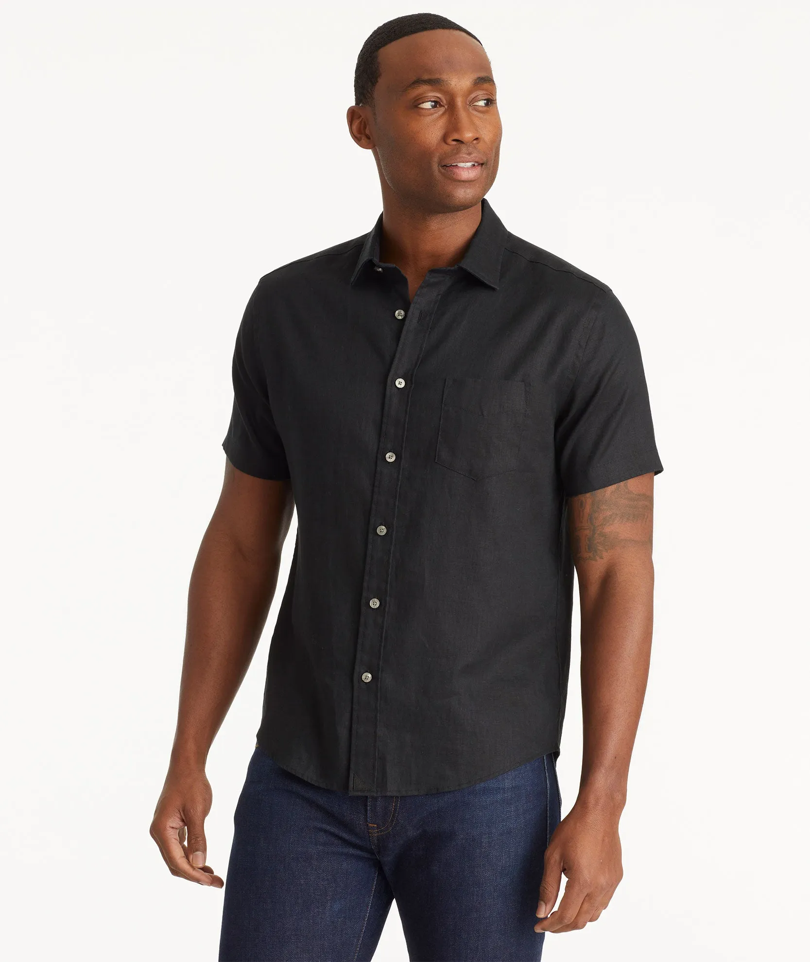 Wrinkle-Resistant Linen Short-Sleeve Cameron Shirt